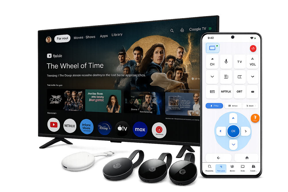 RemoteWave app controlling Android TV and Chromecast devices
