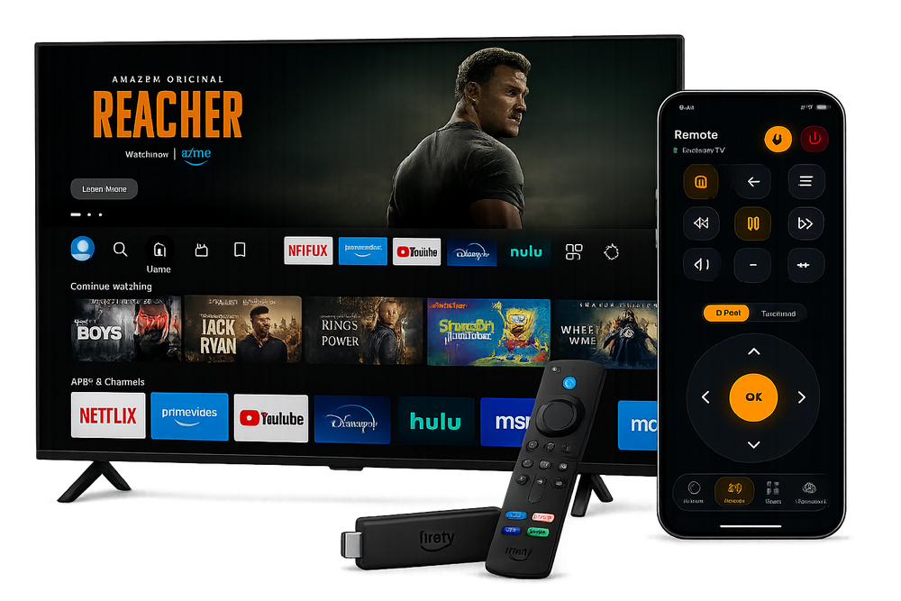 RemoteWave app controlling a Fire TV device
